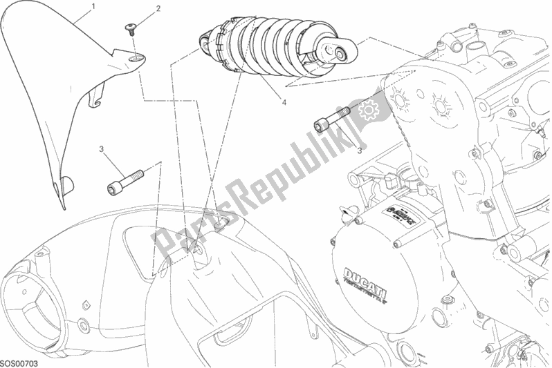 Alle onderdelen voor de Sospensione Posteriore van de Ducati Monster 1200 USA 2014